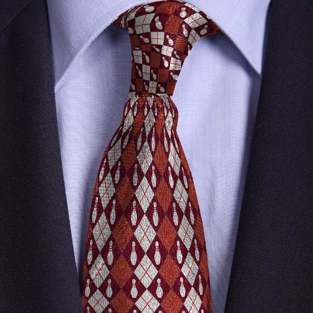 Brown Retro Argyle Bowling Pin Tie (Creator Uploaded)