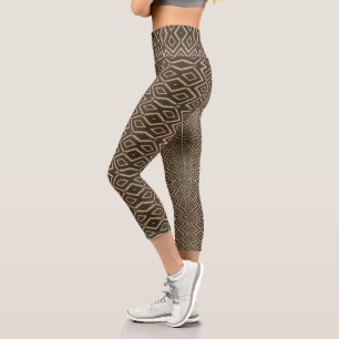 brown retro  capri leggings