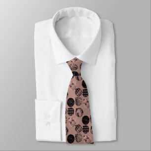 Brown Retro  Christmas pattern  new year  Tie