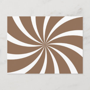 Brown Retro Colourful Modern Swirls Pattern Postcard