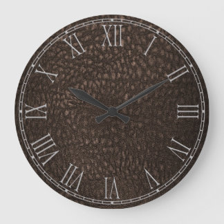 Brown Retro Custom Leather Large Clock