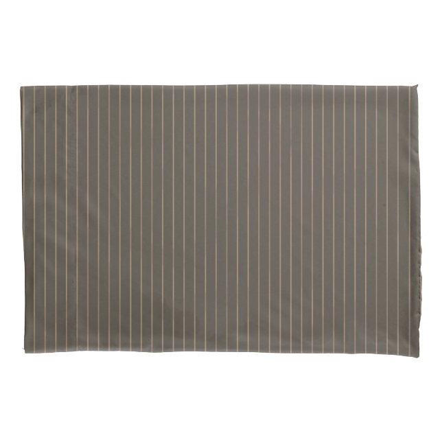 Brown retro pinstripes pillowcase (Front)