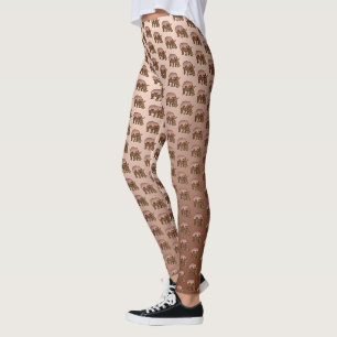 Brown Rhinoceros Pattern, Leggings