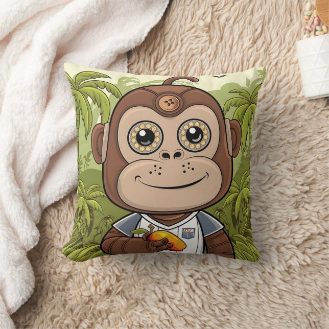 brown robot gorilla throw pillow (Blanket)