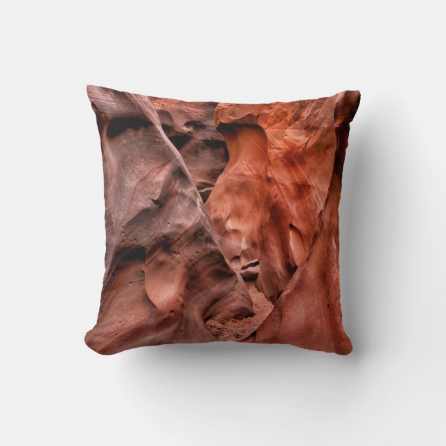 Brown rock formations throw pillow (Front)