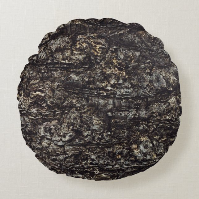 Brown rock round pillow (Front)