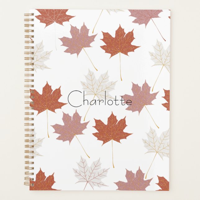 Brown rouge automne Floral Feuille Y2K Motif (Devant)