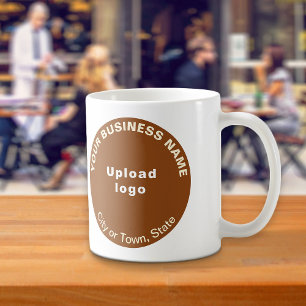 Brown Round Business Brand on Mug
