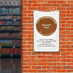 Brown Round Shape Business Brand on Banner
