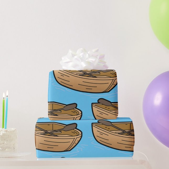 Brown Row Boat Wrapping Paper (Creator Uploaded)
