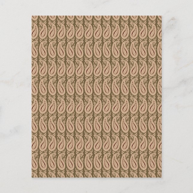 Brown rug featuring a detailed motif pattern with  flyer (Front)