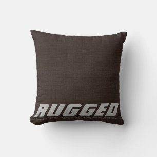 Brown RUGGED tough determined manly Throw Pillow