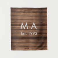 Brown rustic boho add name letter year date text