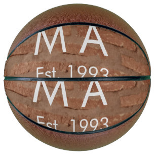 Brown rustic brick stone add name letter year date basketball