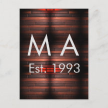 Brown rustic brick stone add name letter year date