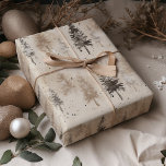 Brown Rustic  Christmas Winter Pine Tree Wrapping Paper Sheet<br><div class="desc">Transport yourself to a bygone era of festive nostalgia with our "Vintage Christmas Teddy Bears Red Wrapping Paper." This heartwarming design captures the timeless charm of classic holiday celebrations, featuring adorable teddy bears adorned in vintage Christmas attire. The rich red background sets the perfect stage for these endearing teddy bears,...</div>