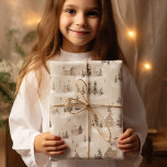 Brown Rustic  Christmas Winter Village  Wrapping Paper<br><div class="desc">Make your child's special day even more extraordinary with our Personalized Children's Wrapping Paper. It's a thoughtful way to show them that the gift inside is just as unique and cherished as they are. Let the excitement of unwrapping a present become a cherished memory with our customizable wrapping paper! Winter...</div>