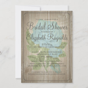 Brown Rustic Floral Bridal Shower Invitations