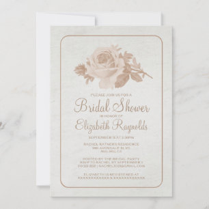 Brown Rustic Floral/Flower Bridal Shower Invites