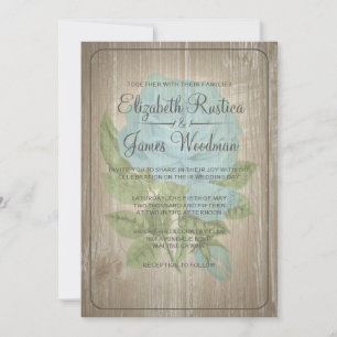 Brown Rustic Floral Wedding Invitations
