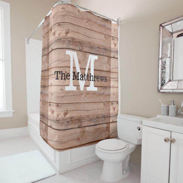 Brown Rustic Pattern Monogram Farmhouse Name  (In Situ)