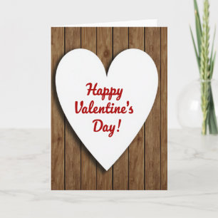 Brown Rustic Valentines Heart Card