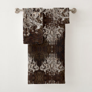 Brown rustique Barnood Pays Lustre en cristal