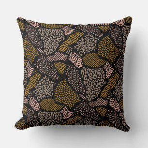 Brown Safari Animal Print Throw Pillow