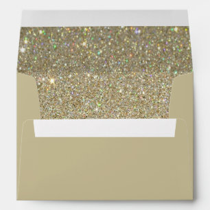 Brown Sand Envelope, Gold Glitter Lined Envelope