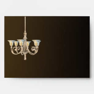 Brown Satin & Teal Blue Chandelier Envelopes