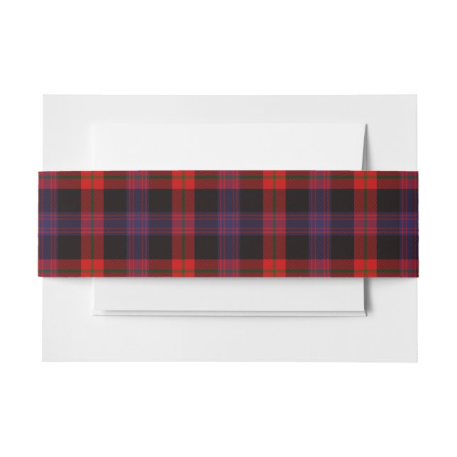 Brown Scottish Tartan Belly Band Invitation Belly Band (Front Example)