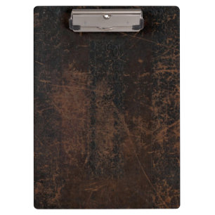Brown Scuffed Leather (Faux) Clipboard