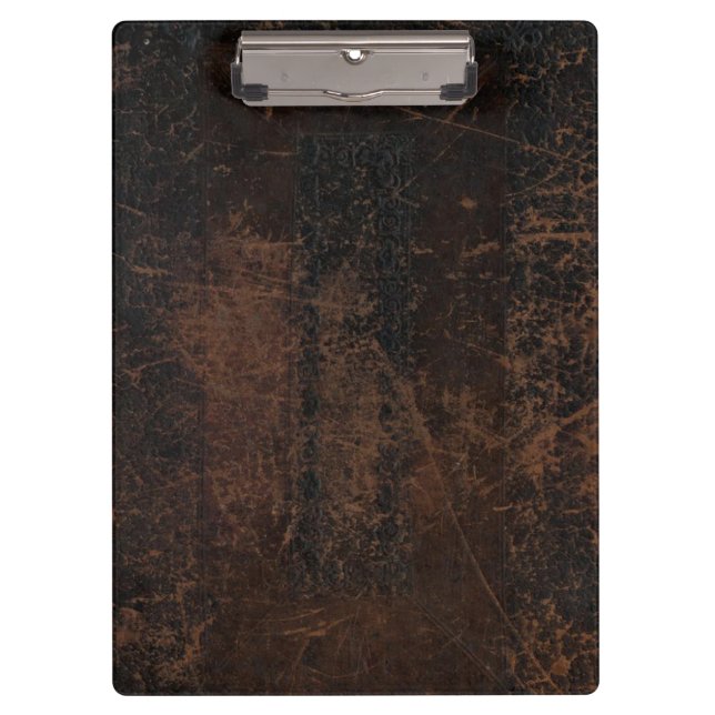 Brown Scuffed Leather (Faux) Clipboard (Front)