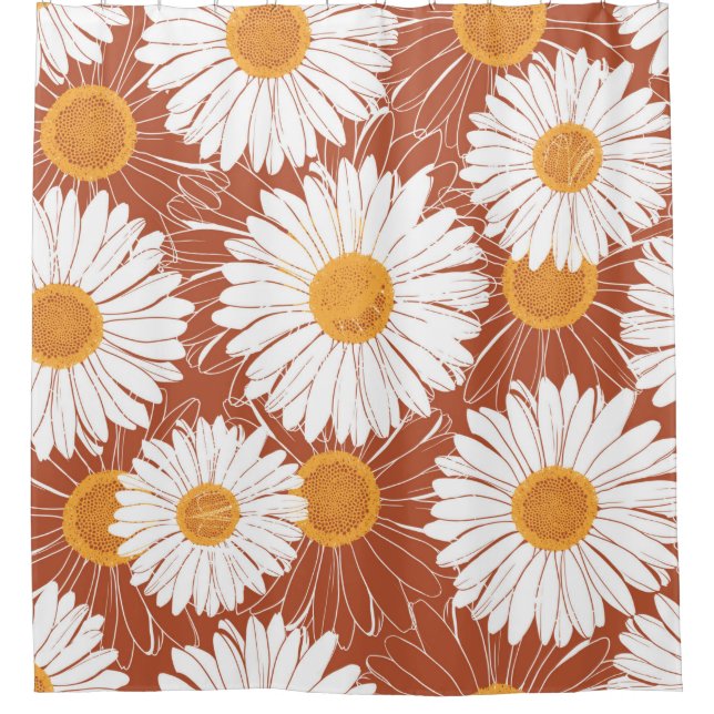Brown seamless pattern with daisies (Front)