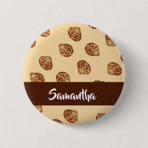 Brown seashells pattern 2 inch round button
