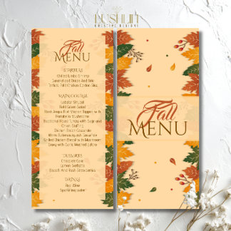 Brown shades of Fall Autumn Leaves Flat Menu