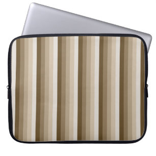Brown shadow stripes laptop sleeve