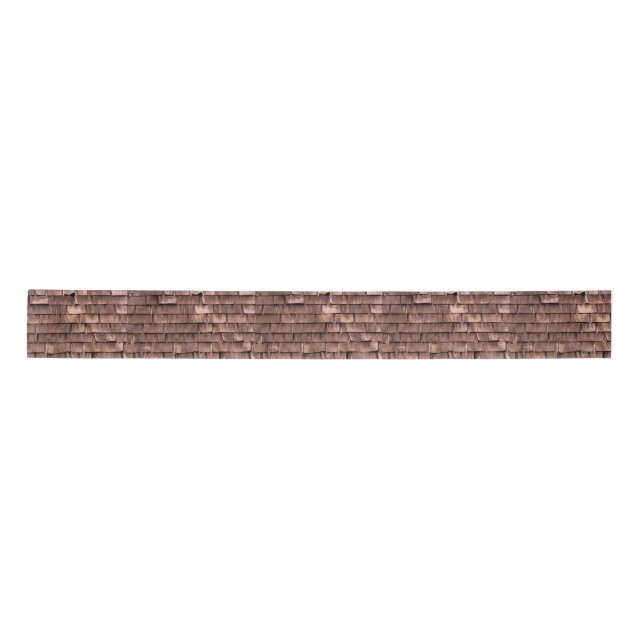 Brown Shingle Roof Rustic Rural Country Satin Ribbon (Front)
