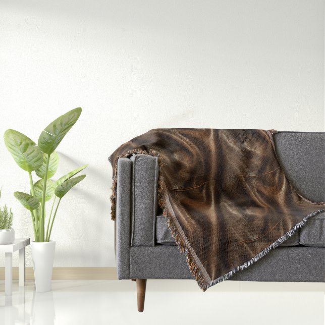 Brown Shiny Faux Leather Throw Blanket (Creator Uploaded)