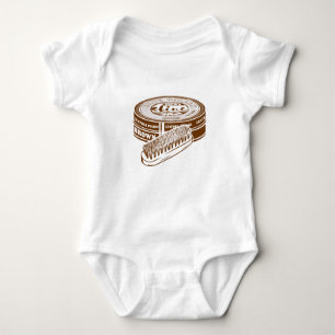 Brown shoe polish tin baby bodysuit