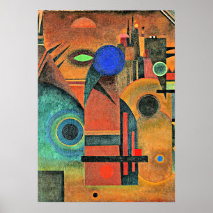 Brown Silence, abstract art by Wassily Kandinsky Poster