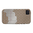 Brown & Silver Brushed Aluminum Metal-Custom Text