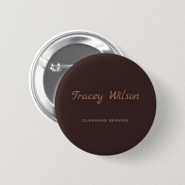 Brown simple business 2 inch round button (Front & Back)
