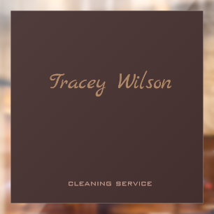 Brown simple business window cling