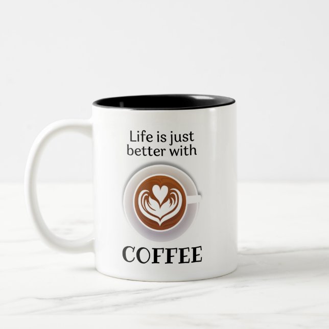 Brown Simple Coffee Quote Mug (Left)