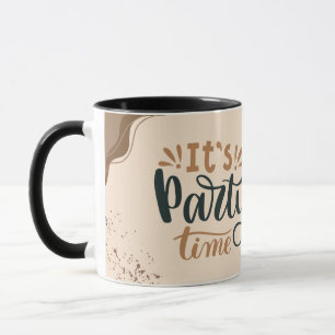 Brown Simple It's Party Time Mug