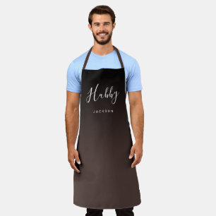 Brown simple personalized hubby apron