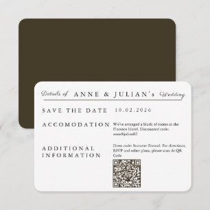 Brown Simple Wedding Invitation Details Card