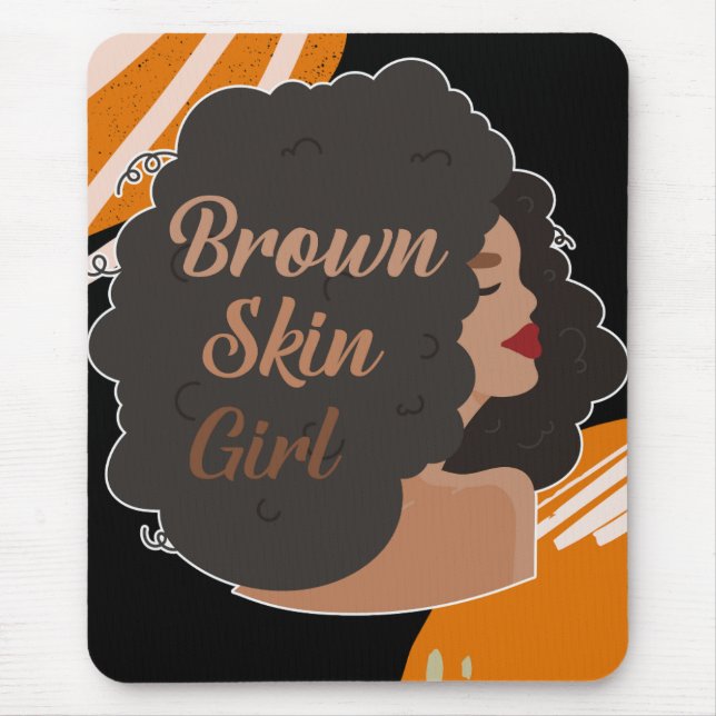 Brown Skin Girl Mouse Pad (Front)