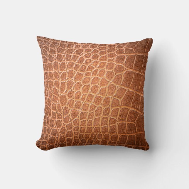 Brown skin leather texture backgroundskin,abstract throw pillow (Front)